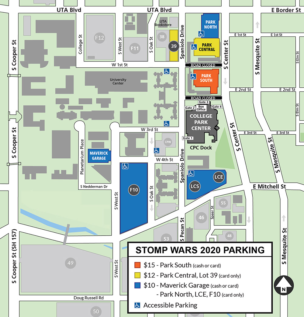 Stomp Wars Parking Map Directions And Prohibited Items College